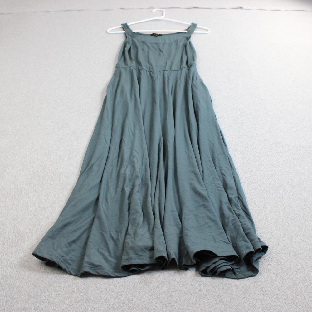 Quince Dress Women Small Green Maxi Tank Jersey Tencel Scoop Neck Travel Stretch